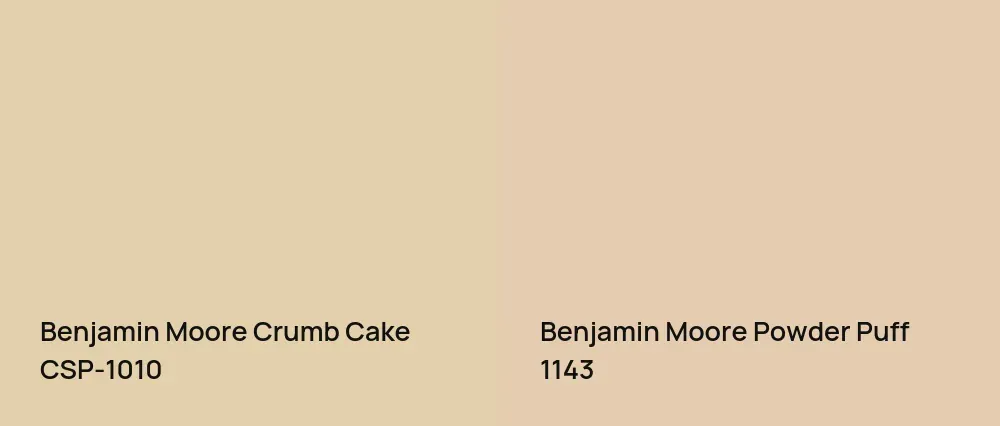 Benjamin Moore Crumb Cake CSP-1010 vs Benjamin Moore Powder Puff 1143