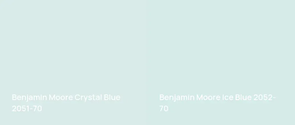 Benjamin Moore Crystal Blue 2051-70 vs Benjamin Moore Ice Blue 2052-70