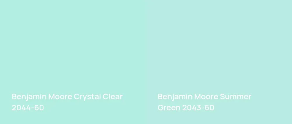 Benjamin Moore Crystal Clear 2044-60 vs Benjamin Moore Summer Green 2043-60