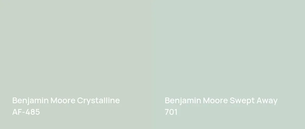 Benjamin Moore Crystalline AF-485 vs Benjamin Moore Swept Away 701