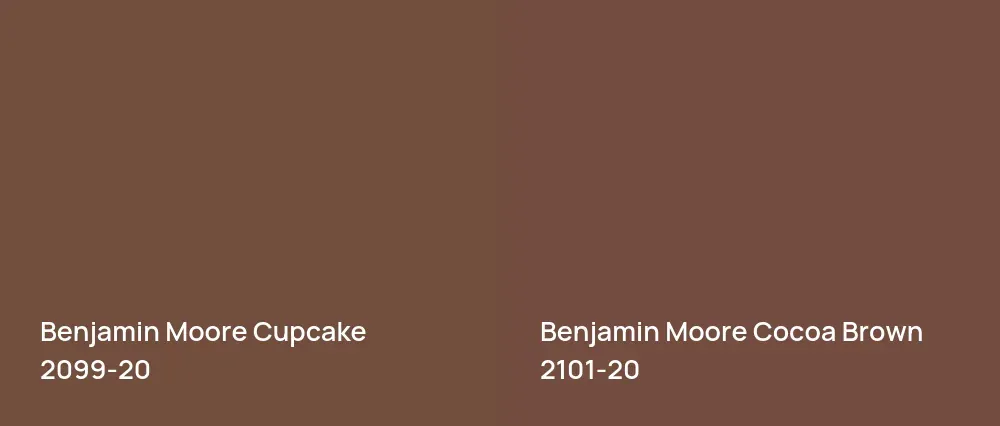 Benjamin Moore Cupcake 2099-20 vs Benjamin Moore Cocoa Brown 2101-20