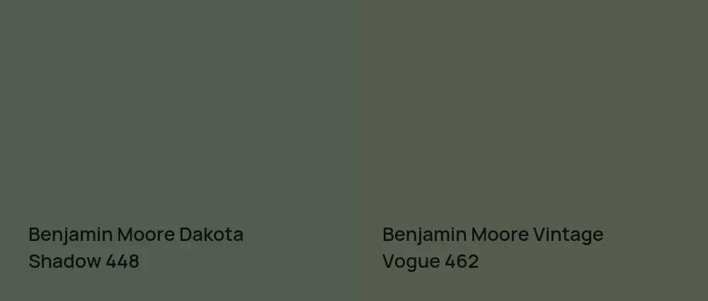 Benjamin Moore Dakota Shadow 448 vs Benjamin Moore Vintage Vogue 462