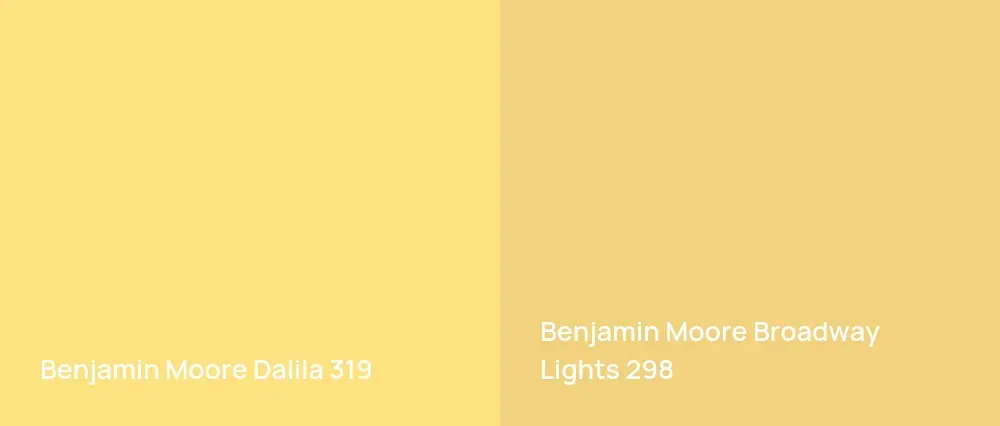 Benjamin Moore Dalila 319 vs Benjamin Moore Broadway Lights 298