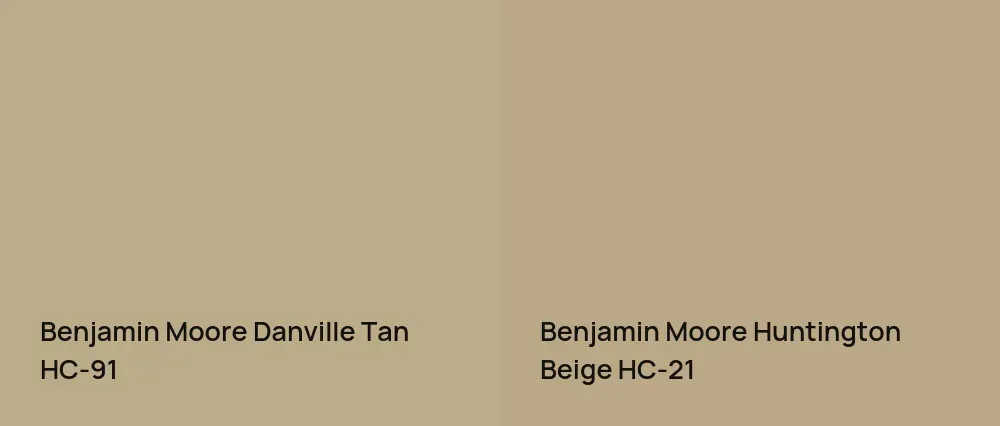 Benjamin Moore Danville Tan HC-91 vs Benjamin Moore Huntington Beige HC-21
