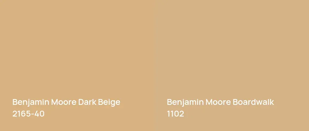 Benjamin Moore Dark Beige 2165-40 vs Benjamin Moore Boardwalk 1102