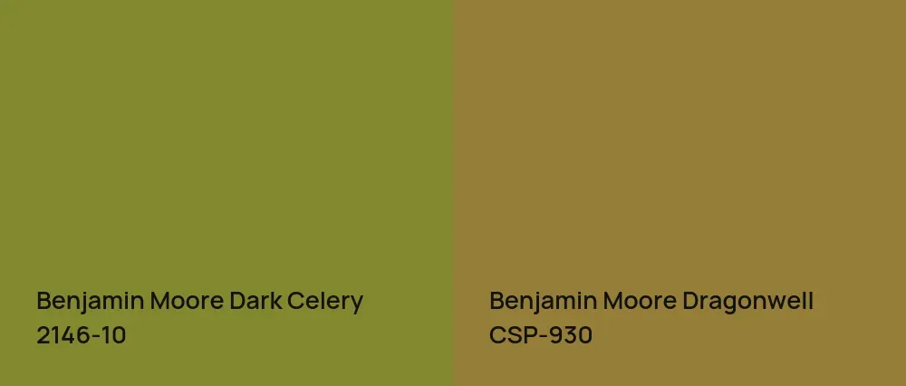 Benjamin Moore Dark Celery 2146-10 vs Benjamin Moore Dragonwell CSP-930