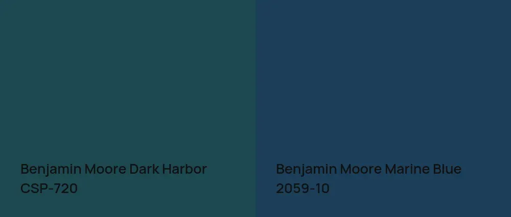 Benjamin Moore Dark Harbor CSP-720 vs Benjamin Moore Marine Blue 2059-10