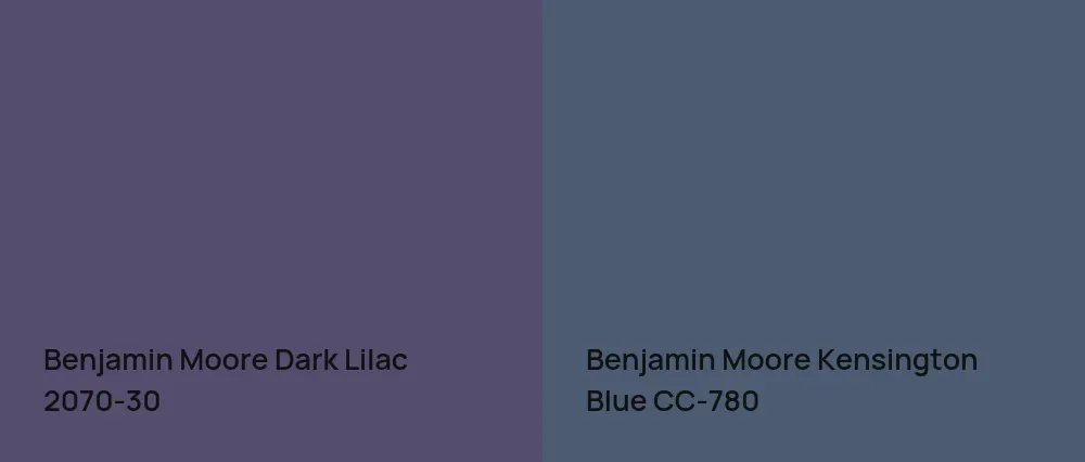 Benjamin Moore Dark Lilac 2070-30 vs Benjamin Moore Kensington Blue 840