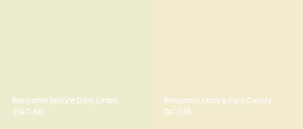 Benjamin Moore Dark Linen 2147-60 vs Benjamin Moore Pale Celery OC-116