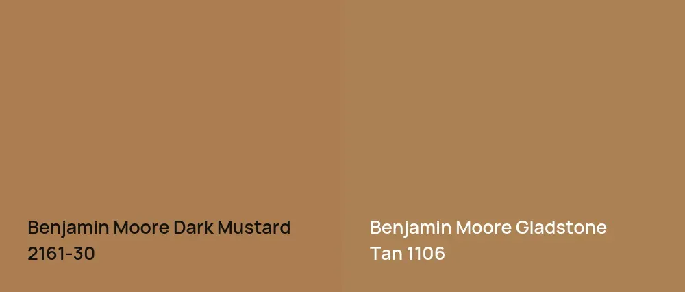 Benjamin Moore Dark Mustard 2161-30 vs Benjamin Moore Gladstone Tan 1106