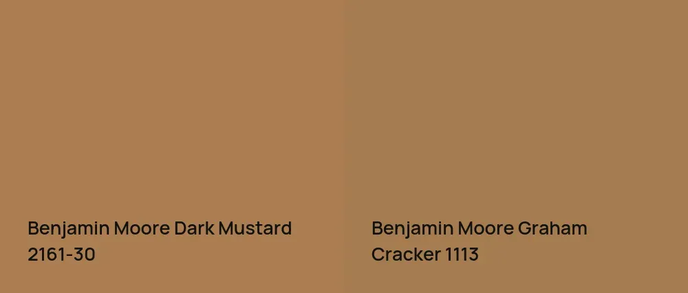 Benjamin Moore Dark Mustard 2161-30 vs Benjamin Moore Graham Cracker 1113