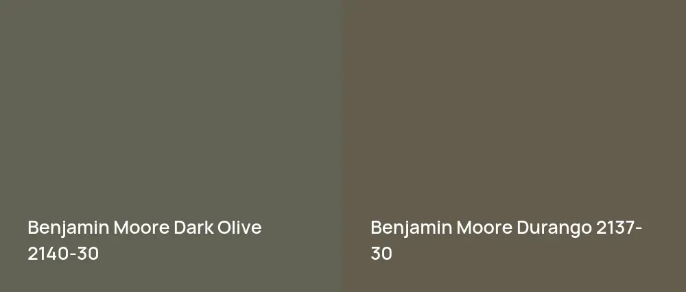Benjamin Moore Dark Olive 2140-30 vs Benjamin Moore Durango 2137-30