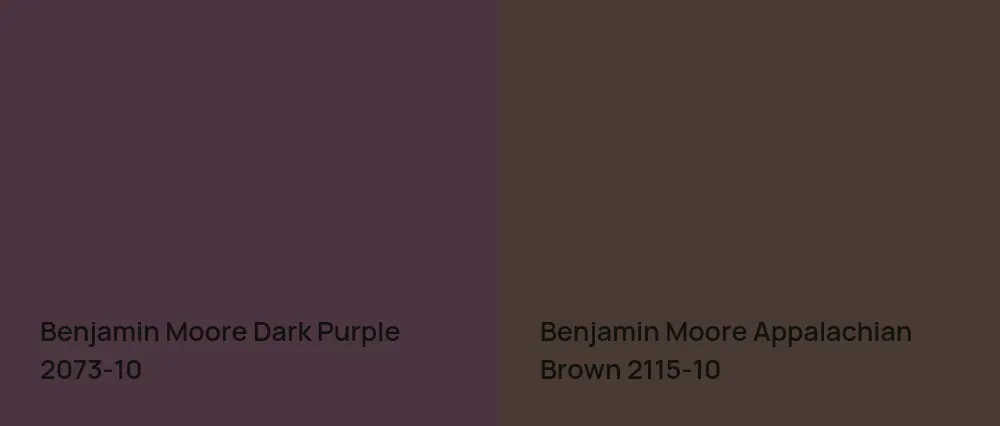 Benjamin Moore Dark Purple 2073-10 vs Benjamin Moore Appalachian Brown 2115-10