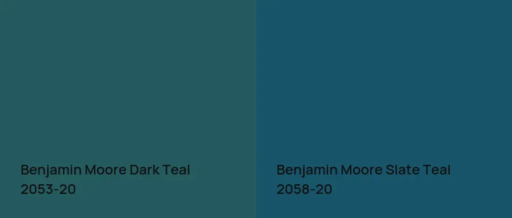 Benjamin Moore Dark Teal 2053-20 vs Benjamin Moore Slate Teal 2058-20
