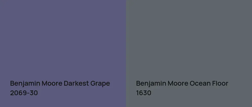 Benjamin Moore Darkest Grape 2069-30 vs Benjamin Moore Ocean Floor 1630