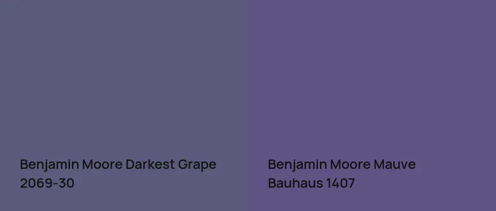 Benjamin Moore Darkest Grape 2069-30 vs Benjamin Moore Mauve Bauhaus 1407