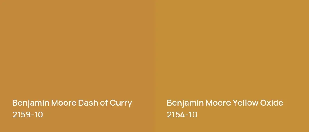Benjamin Moore Dash of Curry 2159-10 vs Benjamin Moore Yellow Oxide 2154-10