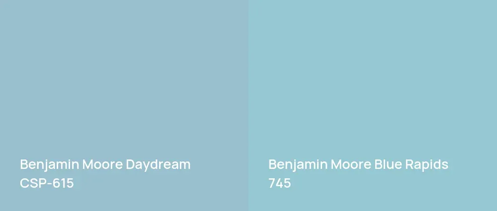 Benjamin Moore Daydream CSP-615 vs Benjamin Moore Blue Rapids 745