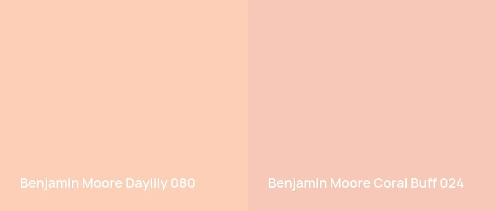 Benjamin Moore Daylily 080 vs Benjamin Moore Coral Buff 024