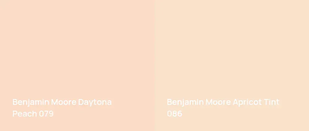 Benjamin Moore Daytona Peach 079 vs Benjamin Moore Apricot Tint 086