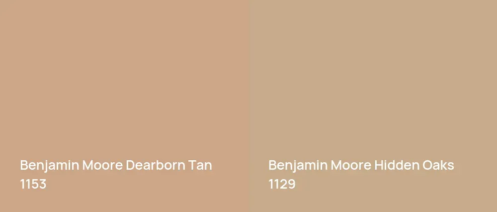 Benjamin Moore Dearborn Tan 1153 vs Benjamin Moore Hidden Oaks 1129