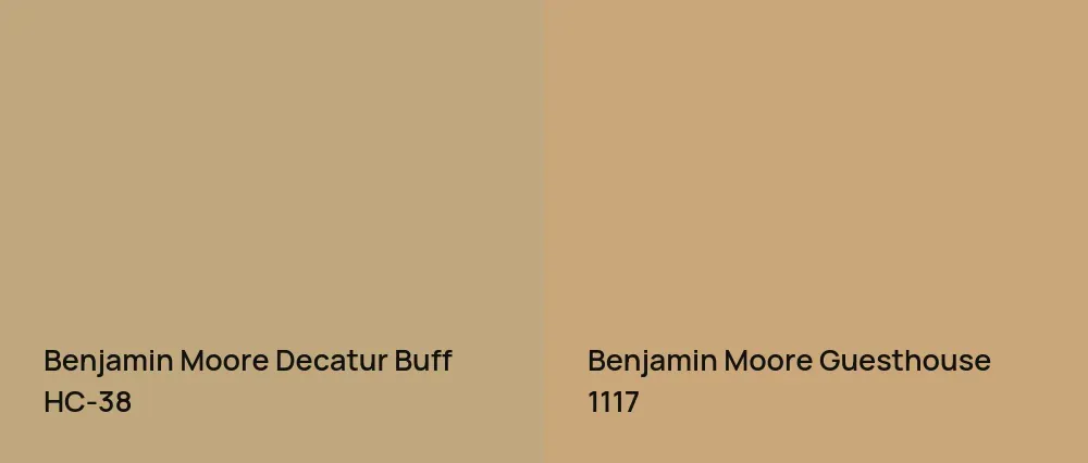 Benjamin Moore Decatur Buff HC-38 vs Benjamin Moore Guesthouse 1117