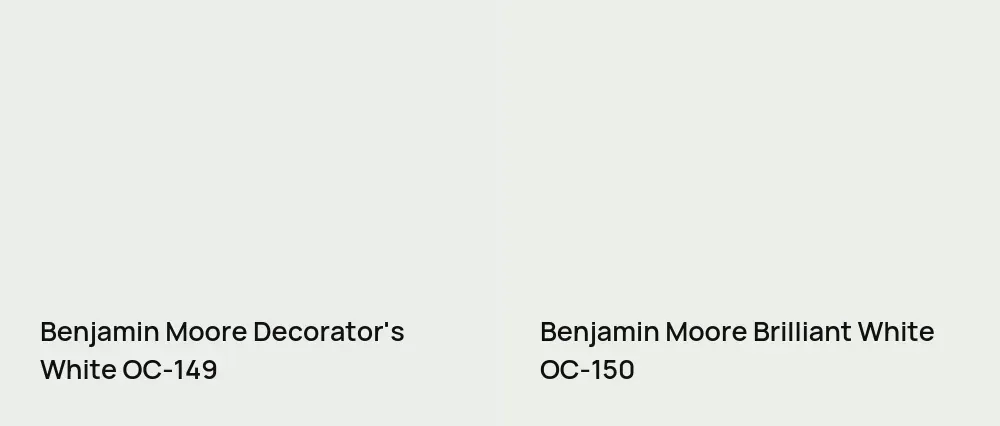 Benjamin Moore Decorator's White OC-149 vs Benjamin Moore Brilliant White OC-150