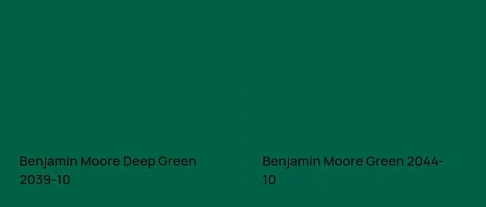 Benjamin Moore Deep Green 2039-10 vs Benjamin Moore Green 2044-10