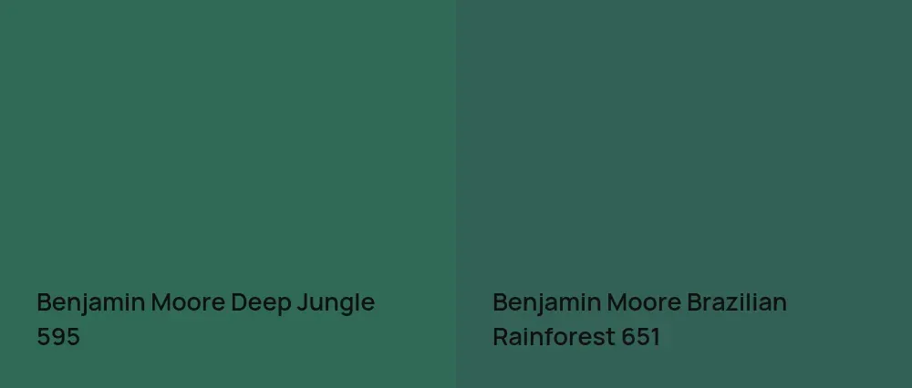 Benjamin Moore Deep Jungle 595 vs Benjamin Moore Brazilian Rainforest 651