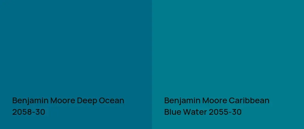 Benjamin Moore Deep Ocean 2058-30 vs Benjamin Moore Caribbean Blue Water 2055-30