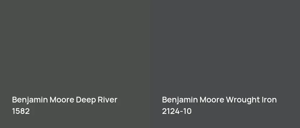Benjamin Moore Deep River 1582 vs Benjamin Moore Wrought Iron 2124-10