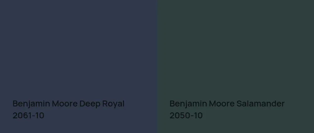Benjamin Moore Deep Royal 2061-10 vs Benjamin Moore Salamander 2050-10