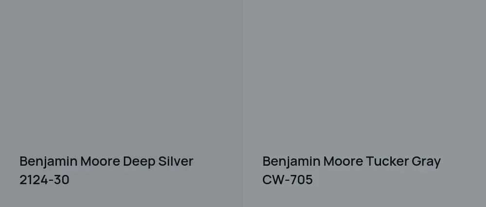 Benjamin Moore Deep Silver 2124-30 vs Benjamin Moore Tucker Gray CW-705