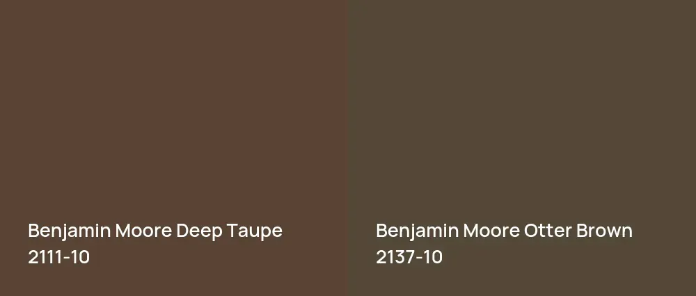 Benjamin Moore Deep Taupe 2111-10 vs Benjamin Moore Otter Brown 2137-10