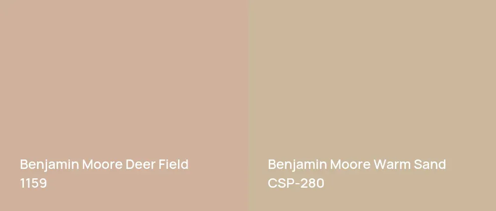 Benjamin Moore Deer Field 1159 vs Benjamin Moore Warm Sand CSP-280