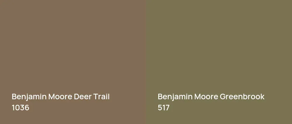 Benjamin Moore Deer Trail 1036 vs Benjamin Moore Greenbrook 517