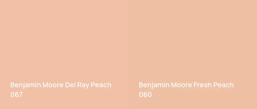Benjamin Moore Del Ray Peach 067 vs Benjamin Moore Fresh Peach 060
