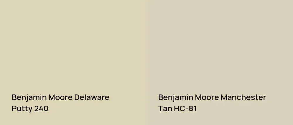 Benjamin Moore Delaware Putty 240 vs Benjamin Moore Manchester Tan HC-81