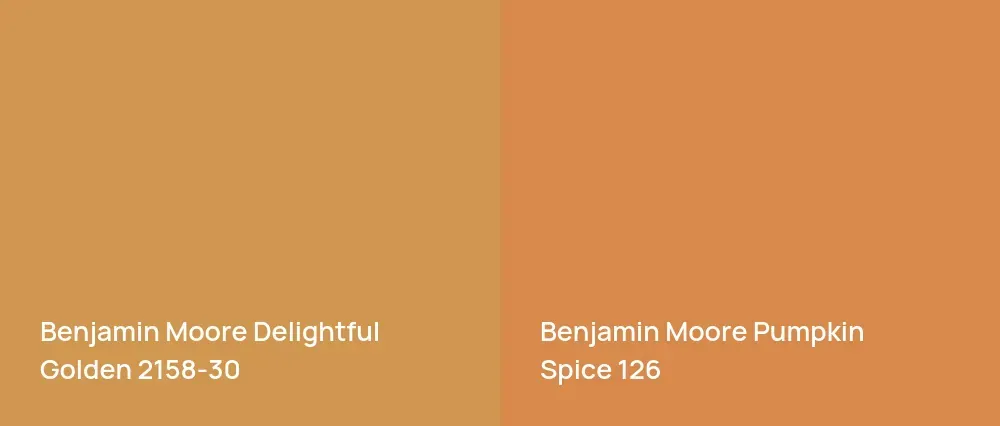 Benjamin Moore Delightful Golden 2158-30 vs Benjamin Moore Pumpkin Spice 126