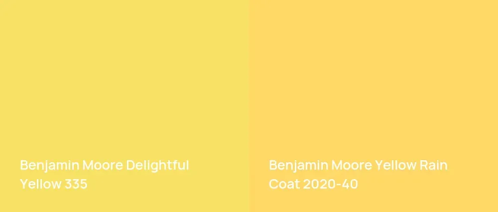 Benjamin Moore Delightful Yellow 335 vs Benjamin Moore Yellow Rain Coat 2020-40