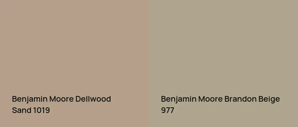 Benjamin Moore Dellwood Sand 1019 vs Benjamin Moore Brandon Beige 977