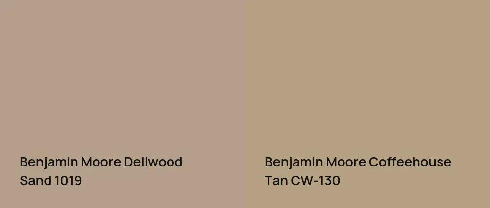 Benjamin Moore Dellwood Sand 1019 vs Benjamin Moore Coffeehouse Tan CW-130