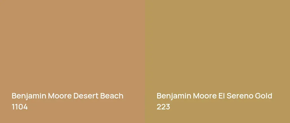 Benjamin Moore Desert Beach 1104 vs Benjamin Moore El Sereno Gold 223