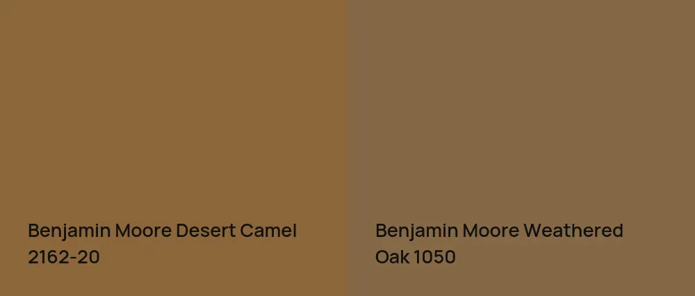 Benjamin Moore Desert Camel 2162-20 vs Benjamin Moore Weathered Oak 1050