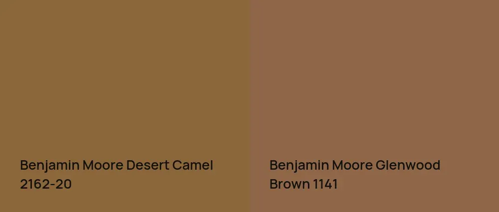 Benjamin Moore Desert Camel 2162-20 vs Benjamin Moore Glenwood Brown 1141