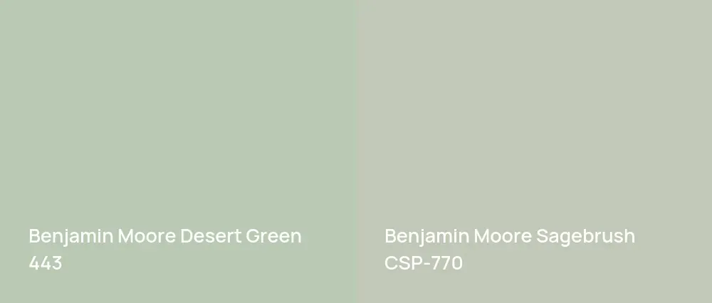 Benjamin Moore Desert Green 443 vs Benjamin Moore Sagebrush CSP-770