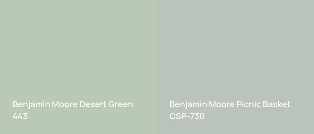Benjamin Moore Desert Green 443 vs Benjamin Moore Picnic Basket CSP-730