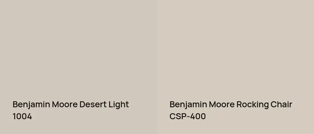Benjamin Moore Desert Light 1004 vs Benjamin Moore Rocking Chair CSP-400