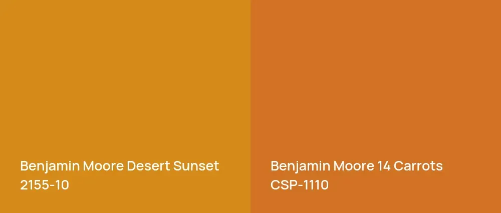 Benjamin Moore Desert Sunset 2155-10 vs Benjamin Moore 14 Carrots CSP-1110