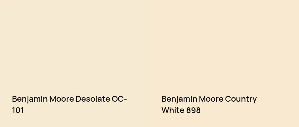 Benjamin Moore Desolate OC-101 vs Benjamin Moore Country White 898